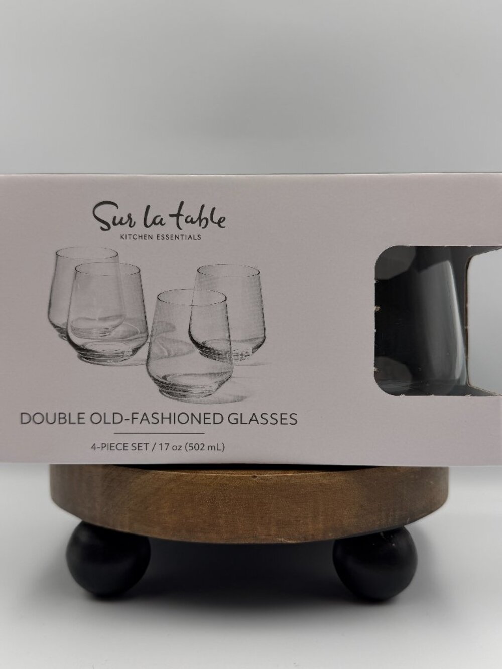 Sur La Table Kitchen Essentials Double Old-Fashioned Glasses 17oz Set of 4 NIB